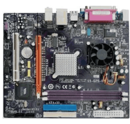 Placa Mãe + CPU VIA 1.6Ghz S/V/R DDR2 c/ IDE - Via